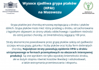 Ulotka informacyjna - Wysoce zjadliwa grypa ptaków (HPAI) na Mazowszu - część 1