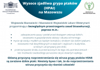 Ulotka informacyjna - Wysoce zjadliwa grypa ptaków (HPAI) na Mazowszu - część 2