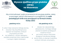 Ulotka informacyjna - Wysoce zjadliwa grypa ptaków (HPAI) na Mazowszu - część 3