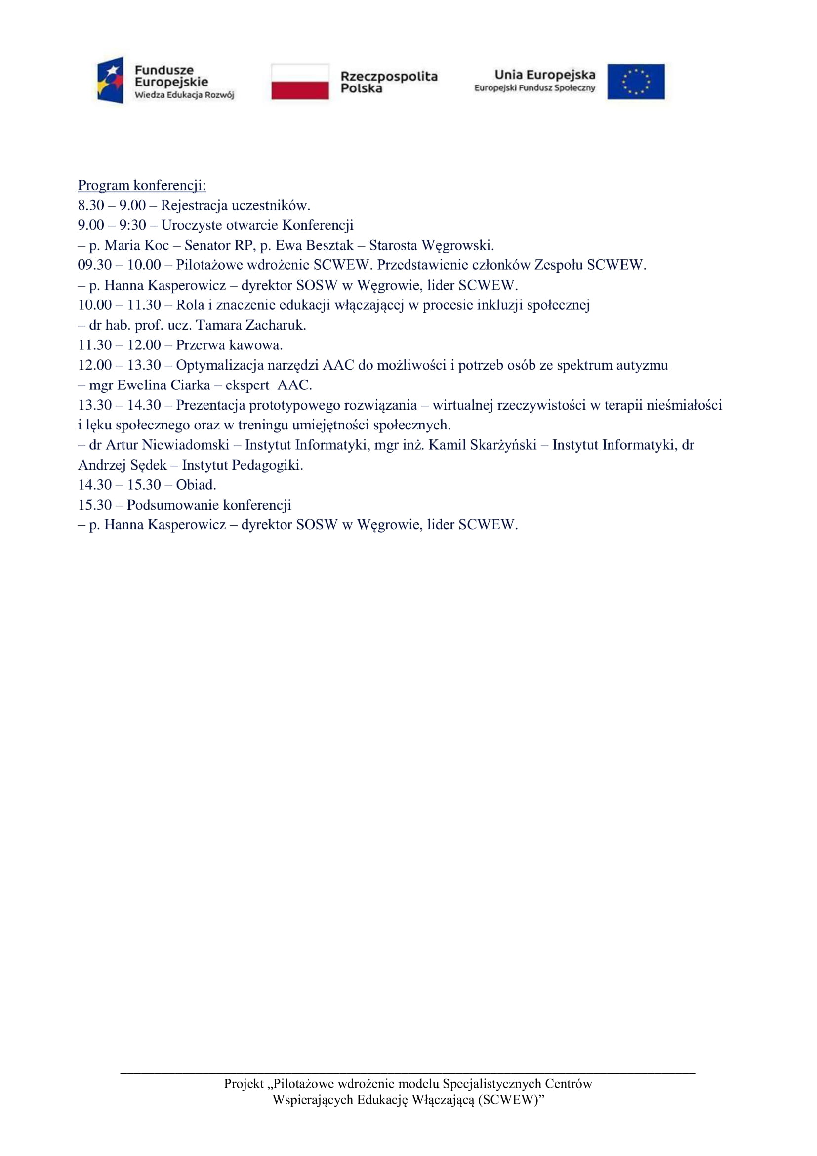Zaproszenie na konferencję wraz z programem-2