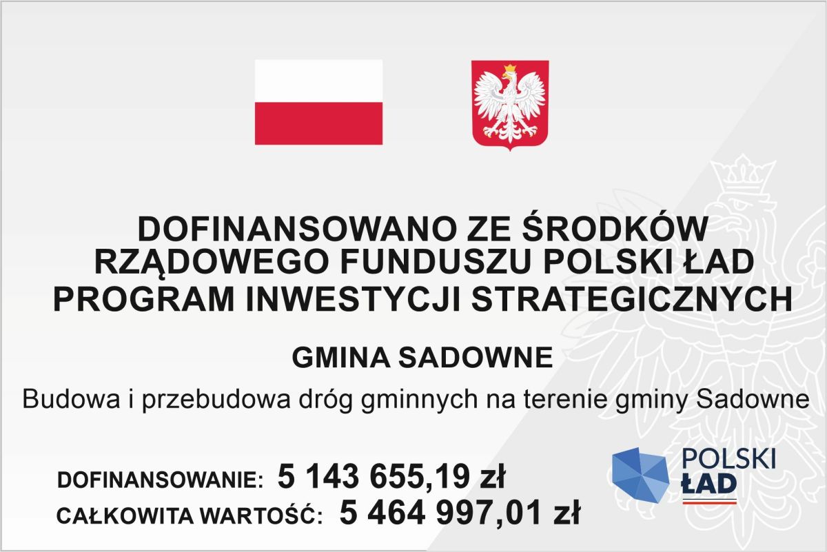 budowa dróg na terenie gminy Sadowne