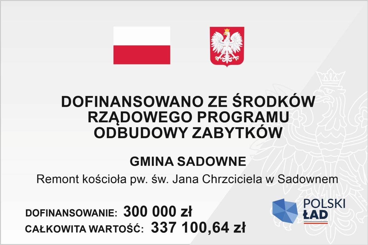 zabytki - remont kościoła Sadowne